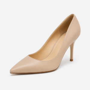 Elegant beige pointed-toe pump